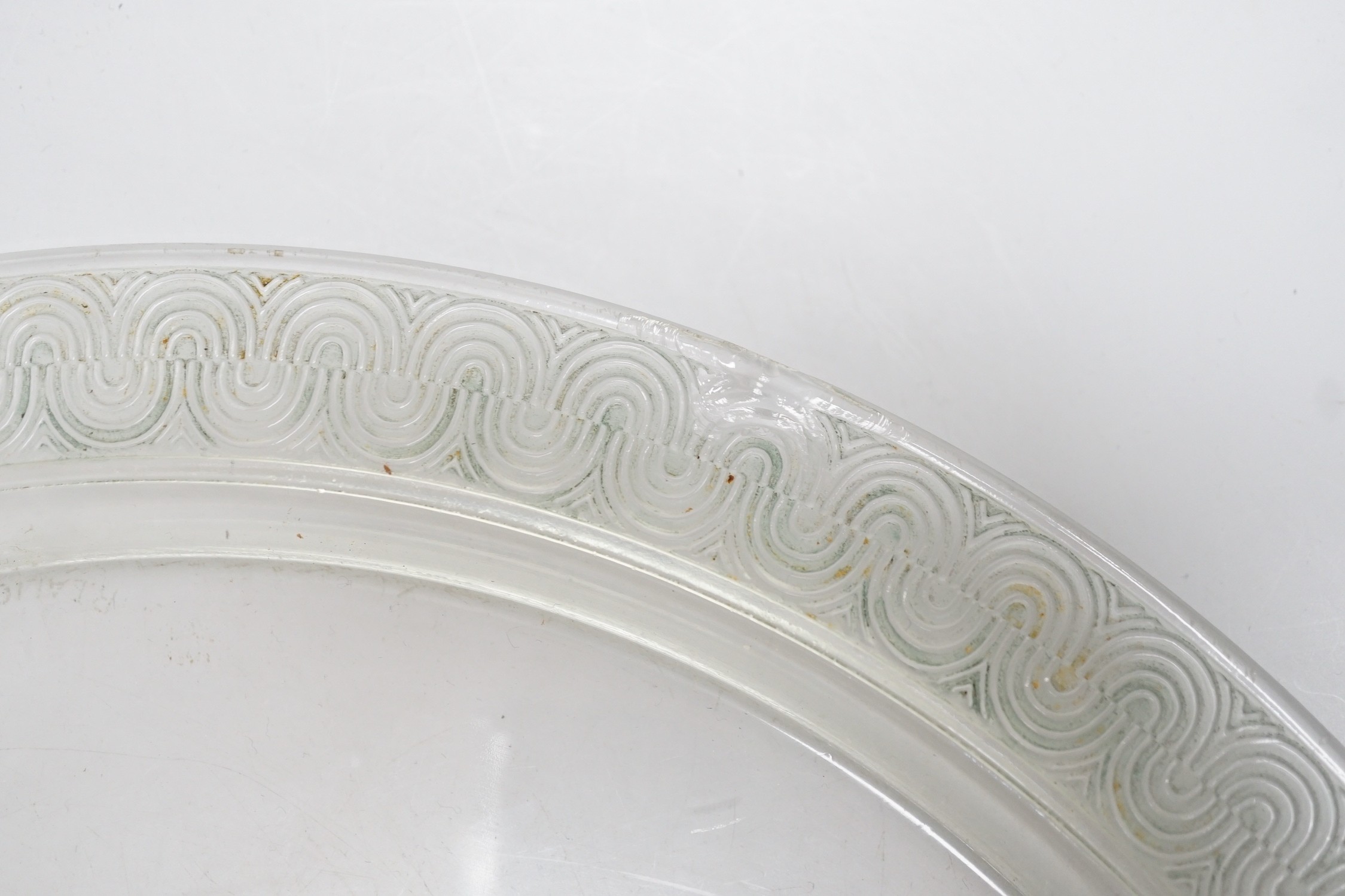 R. Lalique France, a circular dish, (chipped), 35.5cm diameter